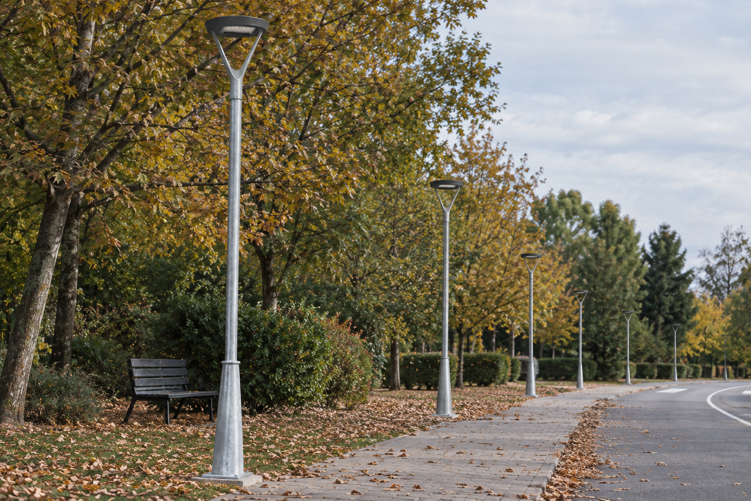Farolas galvanizadas para urbanizaciones y zonas residenciales