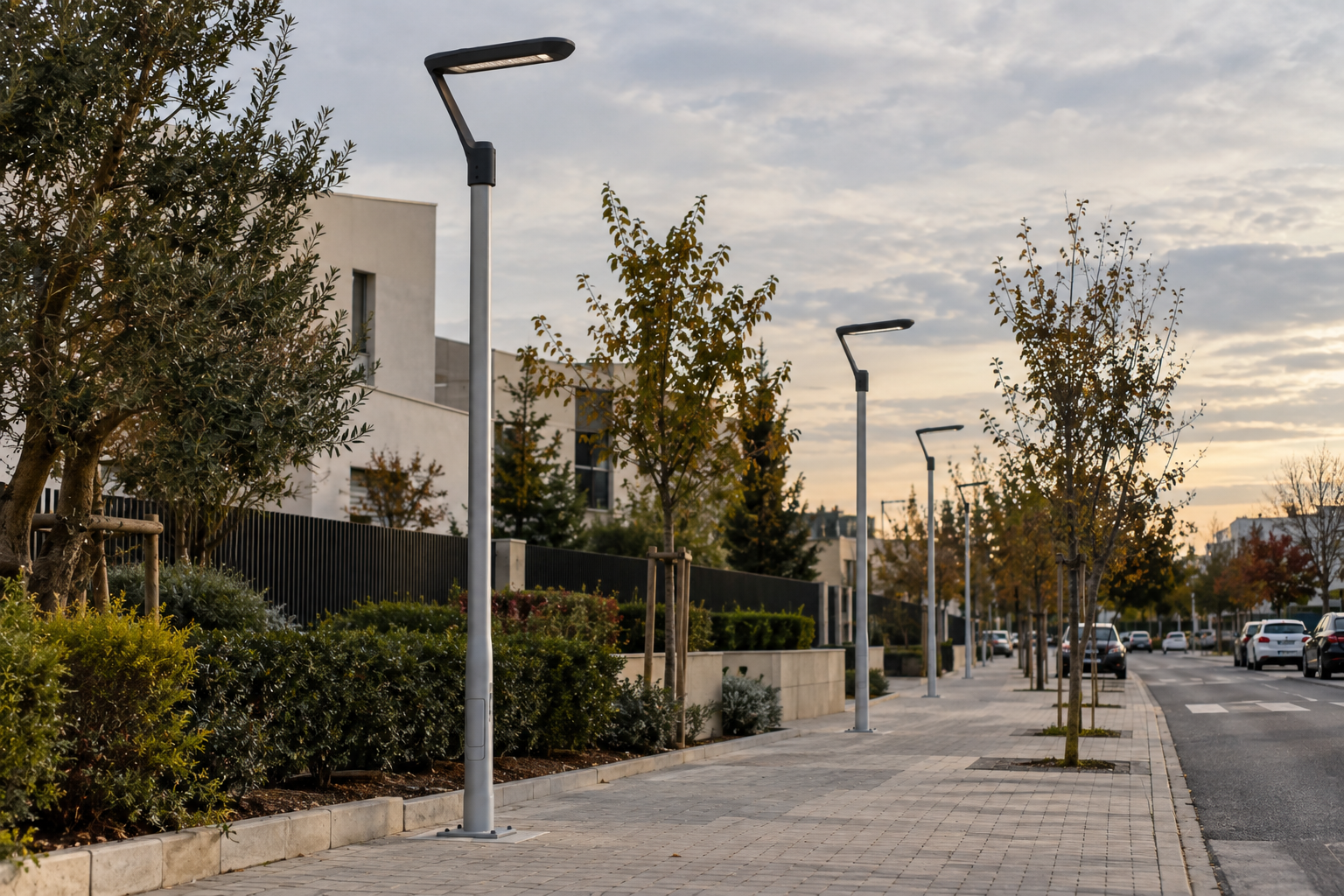 Farola galvanizada para alumbrado de urbanizaciones y zonas residenciales