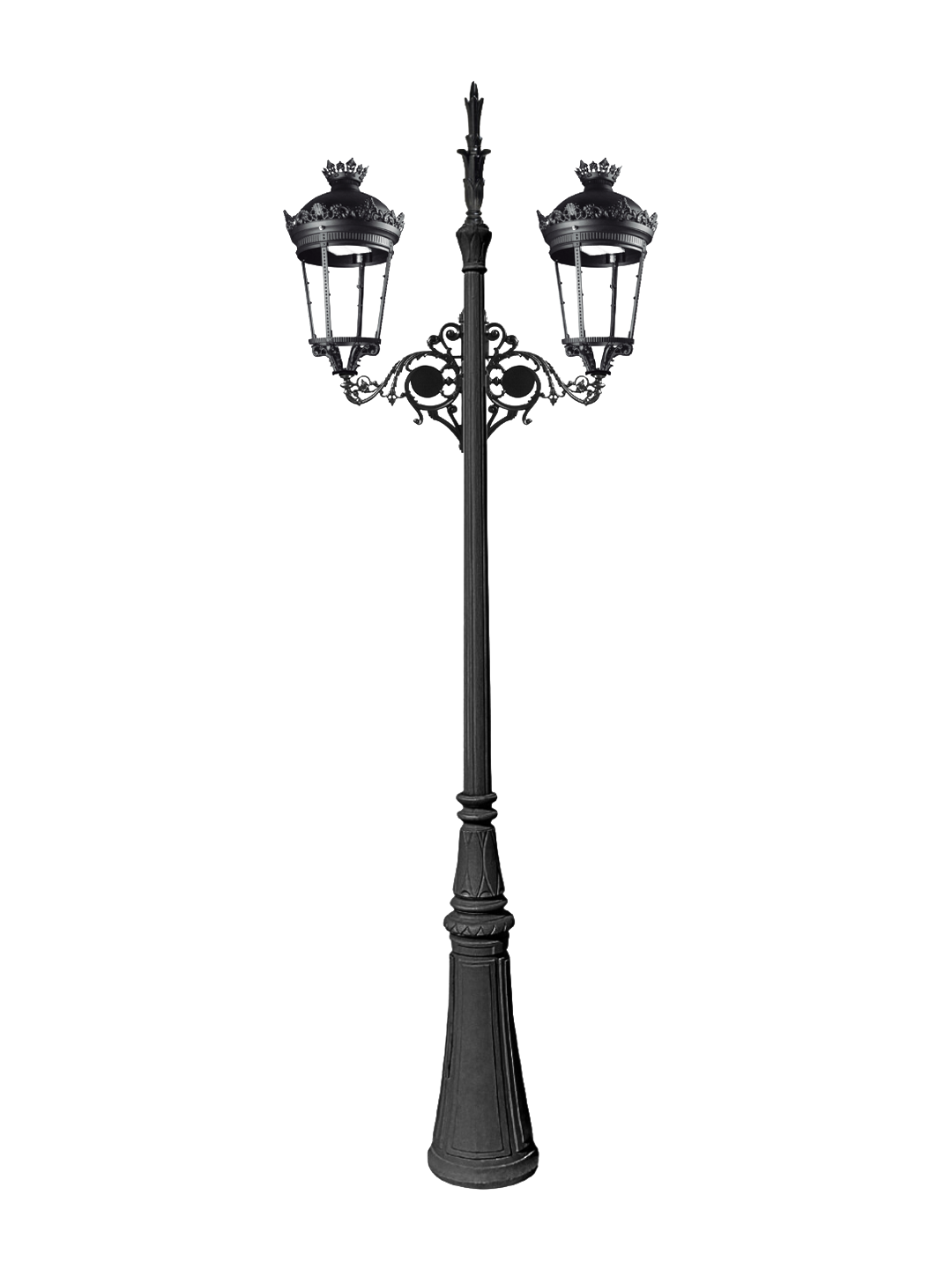 imperial 04 Farola Imperial clásica de fundición con dos brazos decorativos