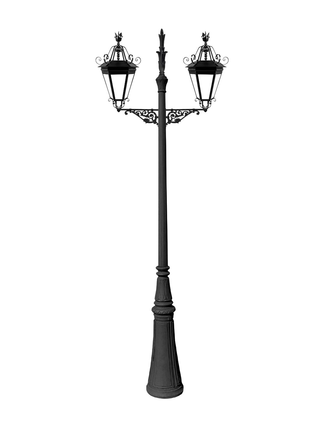 imperial 07 Farola Imperial clásica de fundición con dos faroles decorativos