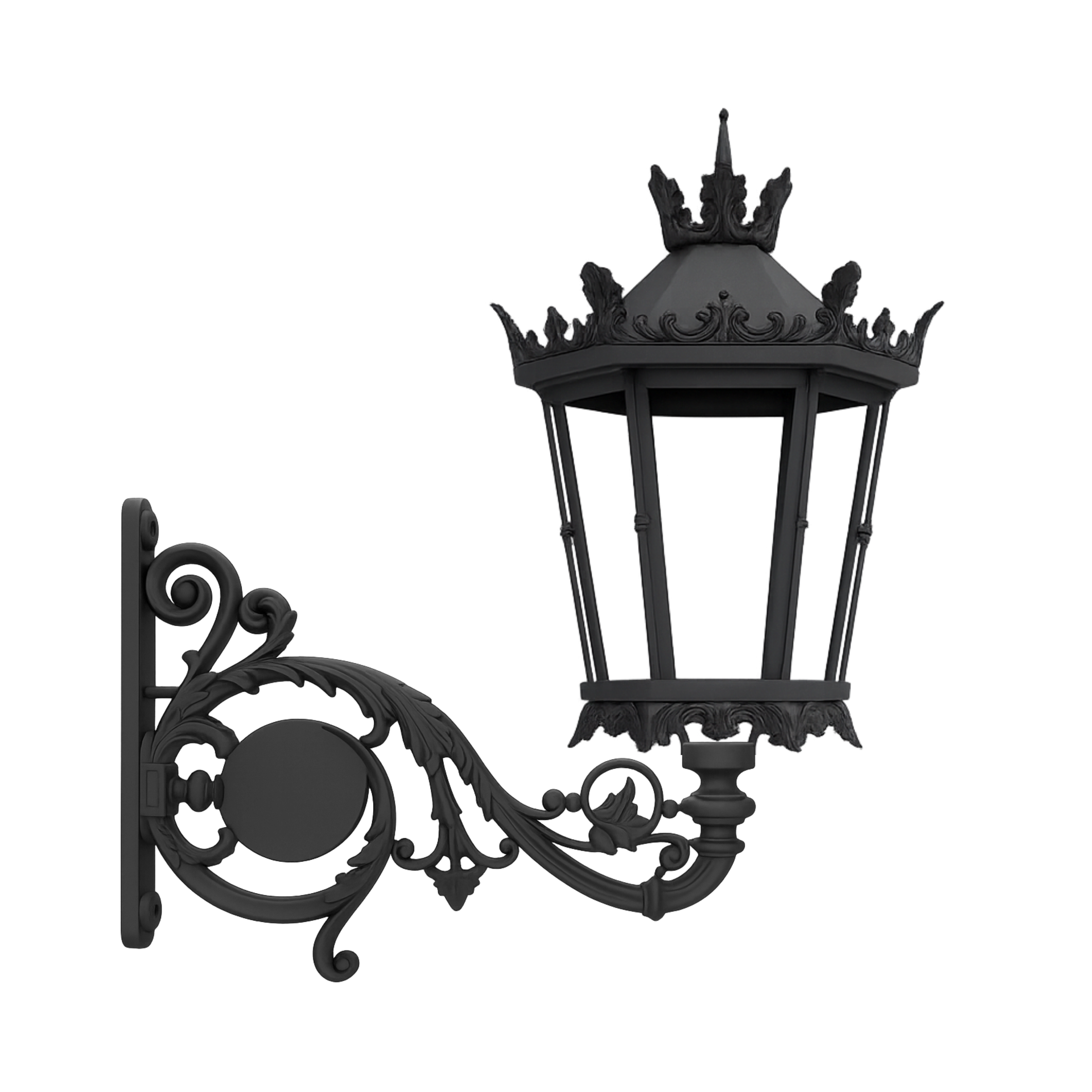 Brazo clásico de fundición modelo Isabelino para alumbrado público en fachada