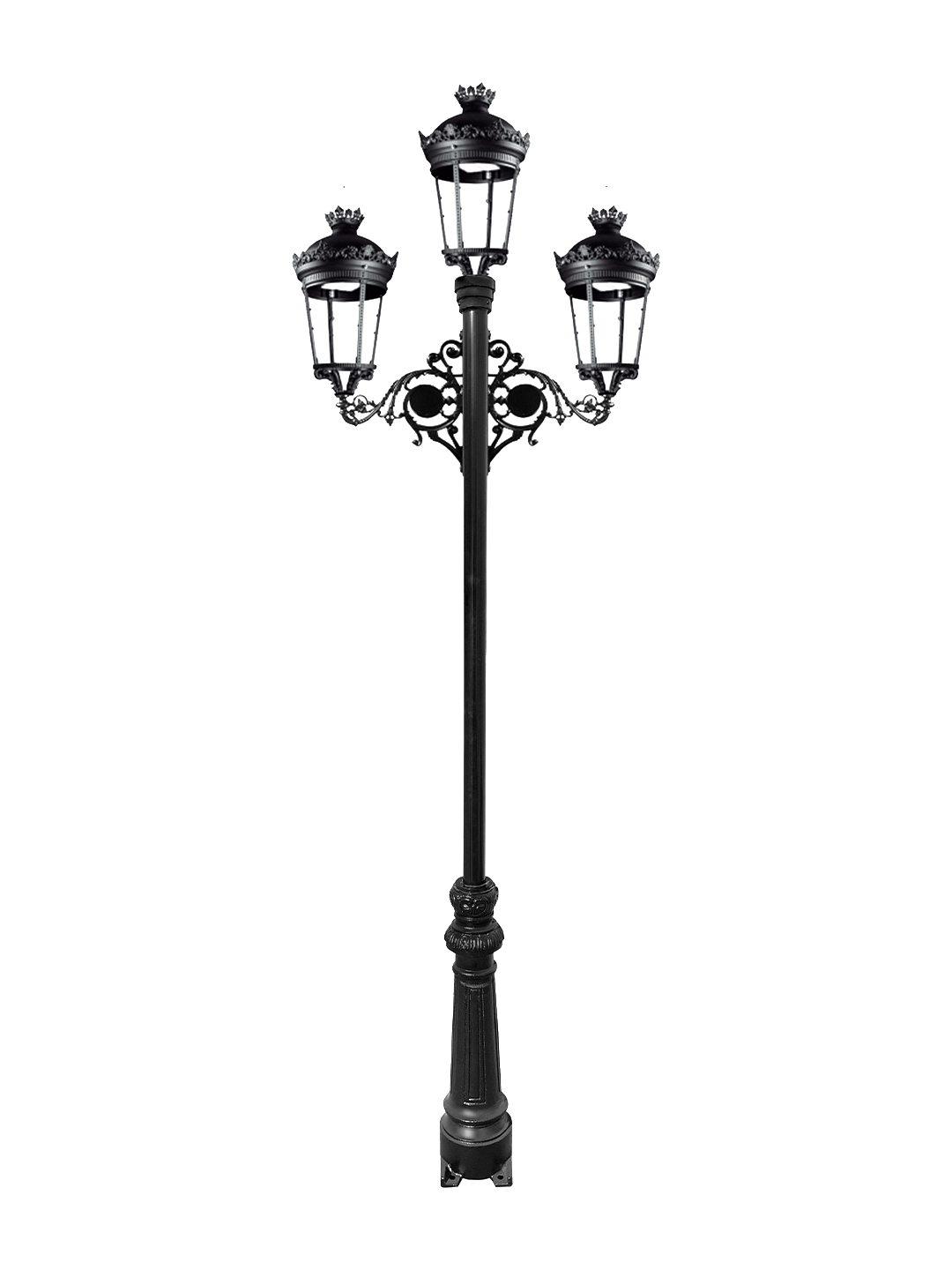 mixta 04 Farola Villa Mixta clásica con tres faroles fernandinos y brazos ornamentales