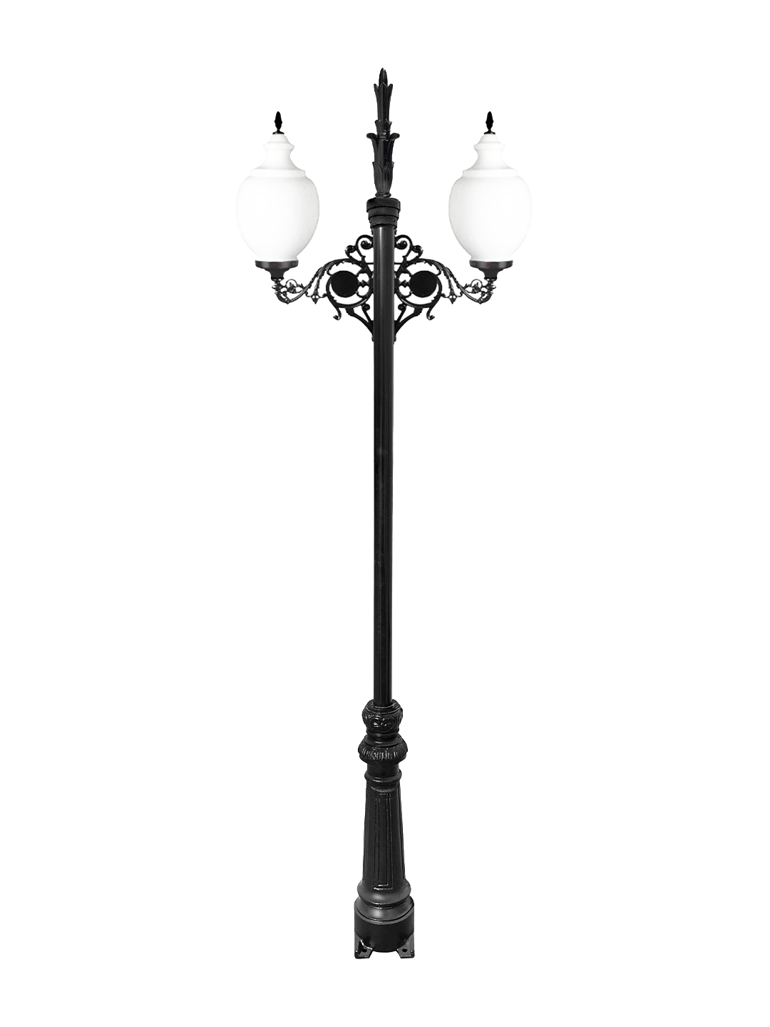 mixta 05 Farola Villa Mixta de alumbrado público con globos opal y brazos decorativos