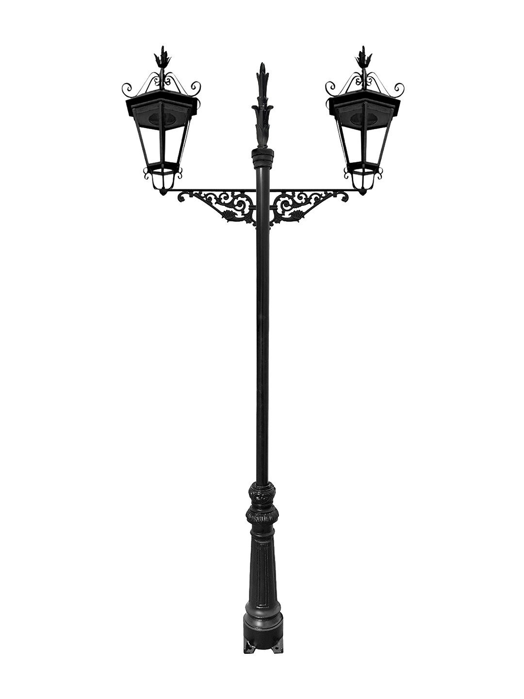 mixta 06 Farola Villa Mixta clásica con doble brazo ornamental y faroles tradicionales