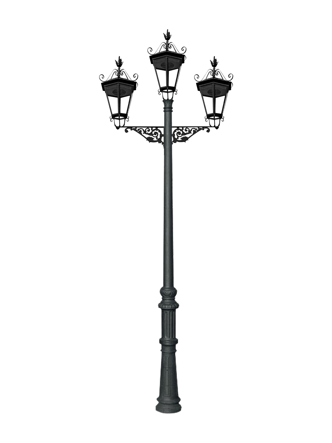 naranjo 05 Farola clásica modelo Naranjo de fundición con tres faroles clásicos
