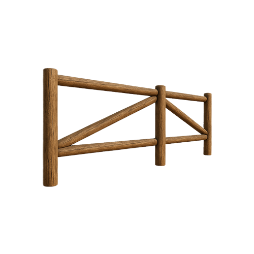 Valla Cruzada de madera de pino tratada en autoclave, resistente a exteriores y funcional pese a posibles deformaciones