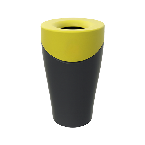 Papelera Dualis de polietileno MDPE con protección UV, tapa con cenicero inoxidable, varios colores, capacidad 120 L, resistente a exteriores