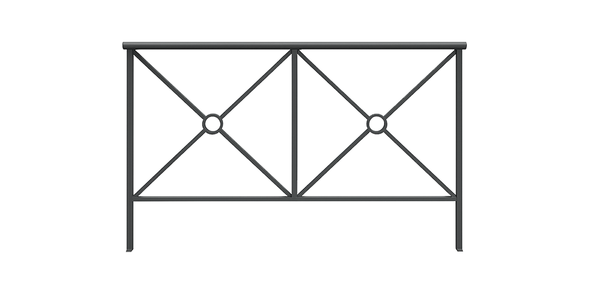 Valla Júpiter peatonal de acero con imprimación epoxi y pintura negra, resistente a exteriores y personalizable