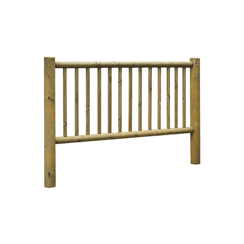 Valla Miraflores de madera de pino tratada en autoclave, resistente a exteriores, con postes y barrotes ensamblados