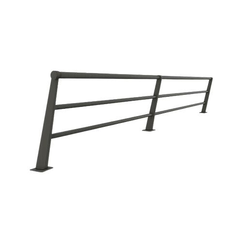 Valla Montreal peatonal de acero al carbono con pintura poliéster oxirón, resistente a exteriores e instalación empotrada